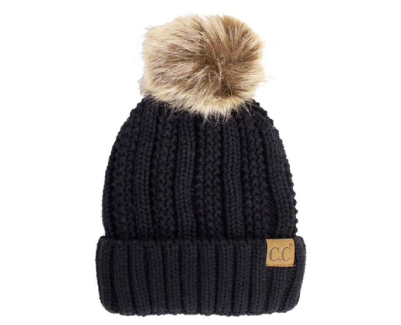 Fleece lined beanie Pom