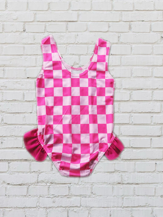 Pink checkered swimsuit