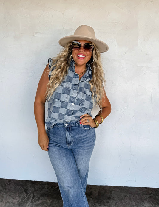 PREORDER Denim Checker Vest