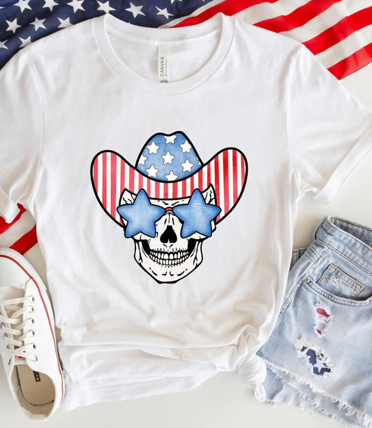 Cowboy skull America tshirt