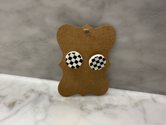 B/W checkered earring