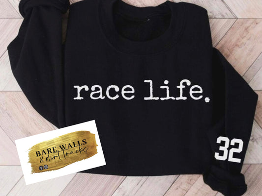 Custom race crewneck with #