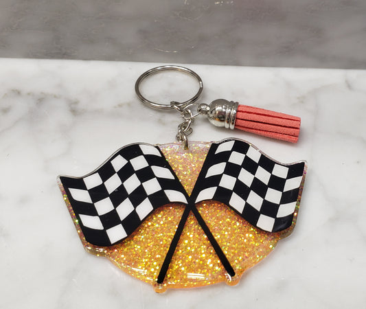 Checkered flag keychain