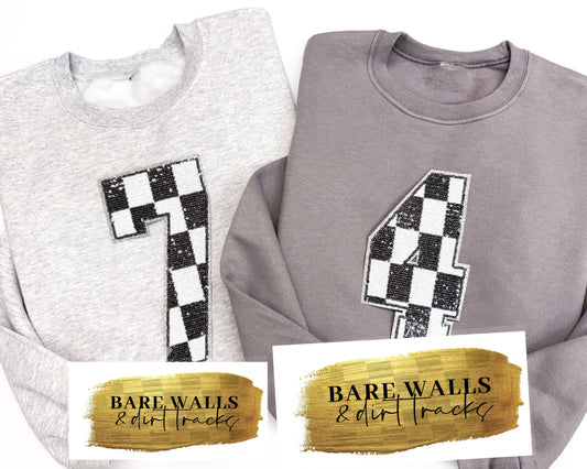 Youth Checkered Sequin # sweatshirt