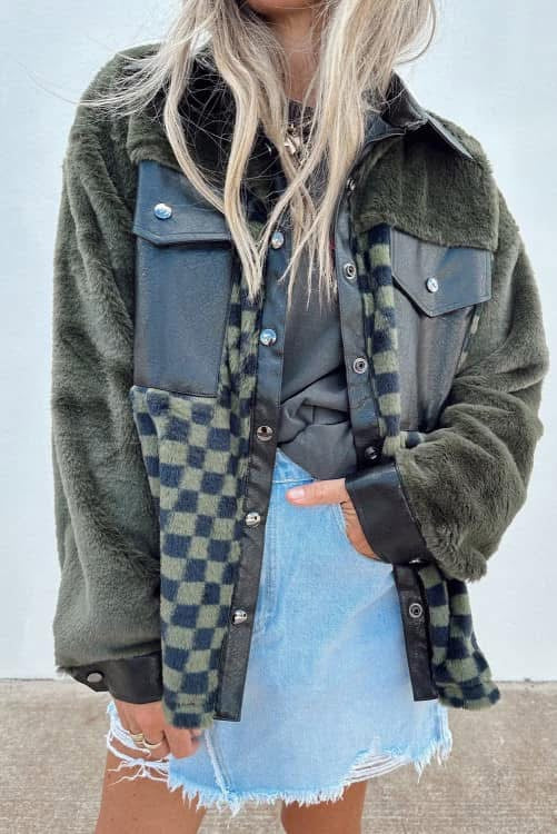 Sherpa/leather jacket