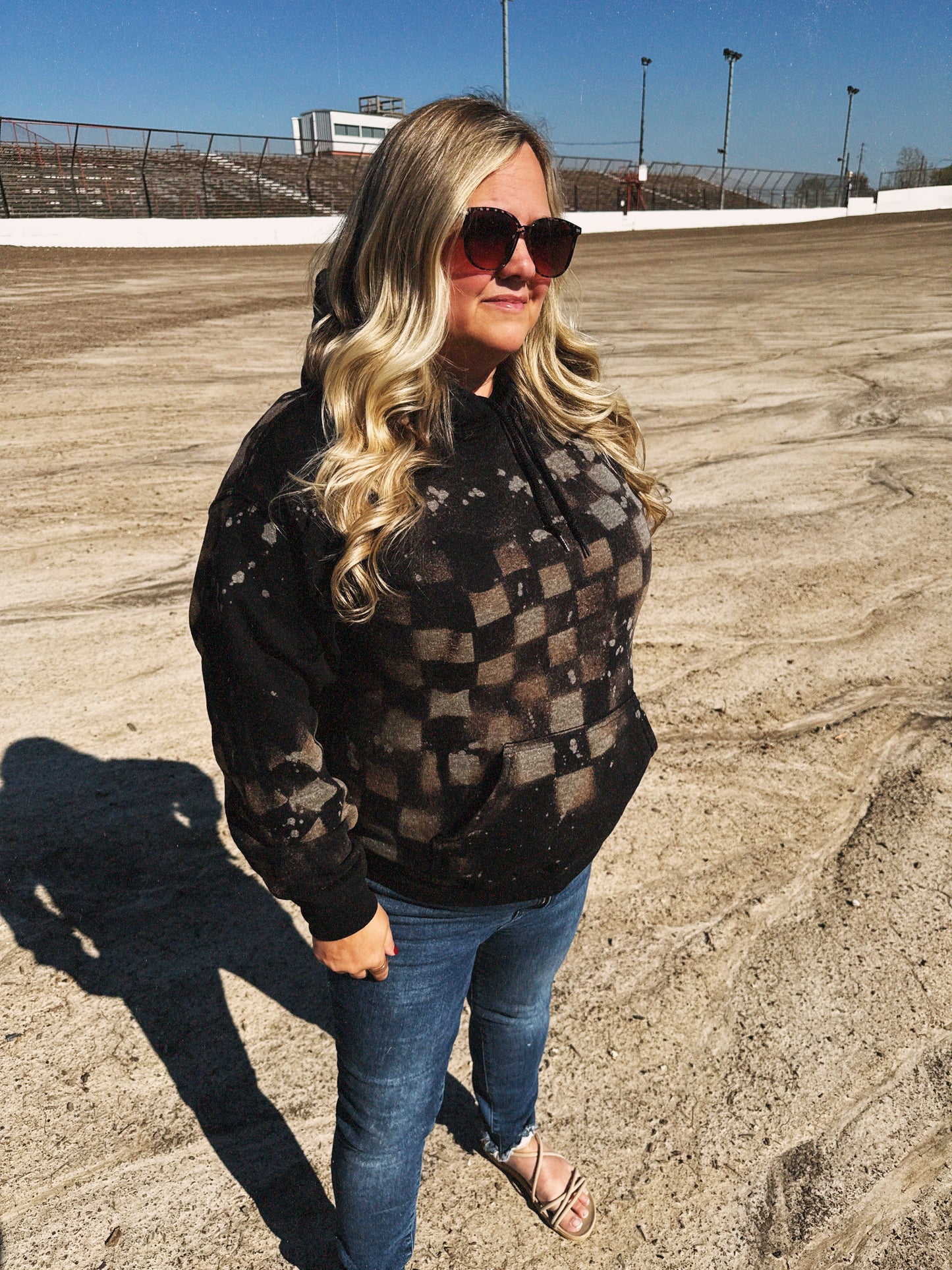 Checker Bleached Hoody