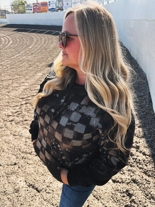 Checker Bleached Hoody