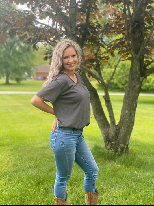 Charcoal Top with Pocket