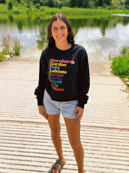 Vintage Race Names Long Sleeve CROPPED