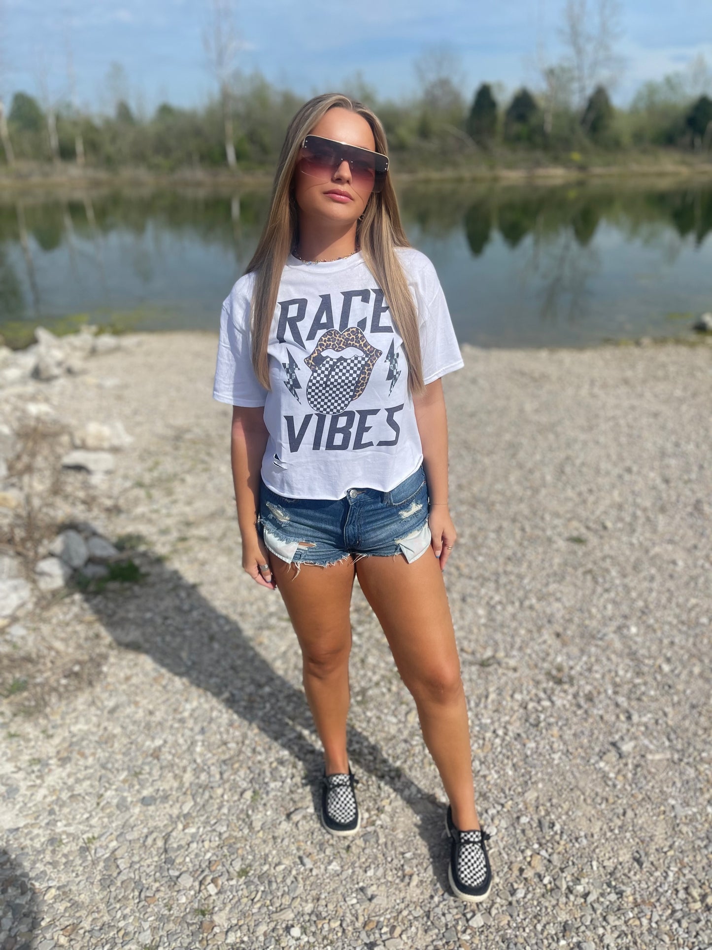 Race Day Vibes - Regular White Tee
