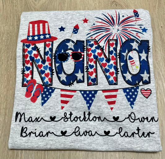Custom tee for the 4th with names