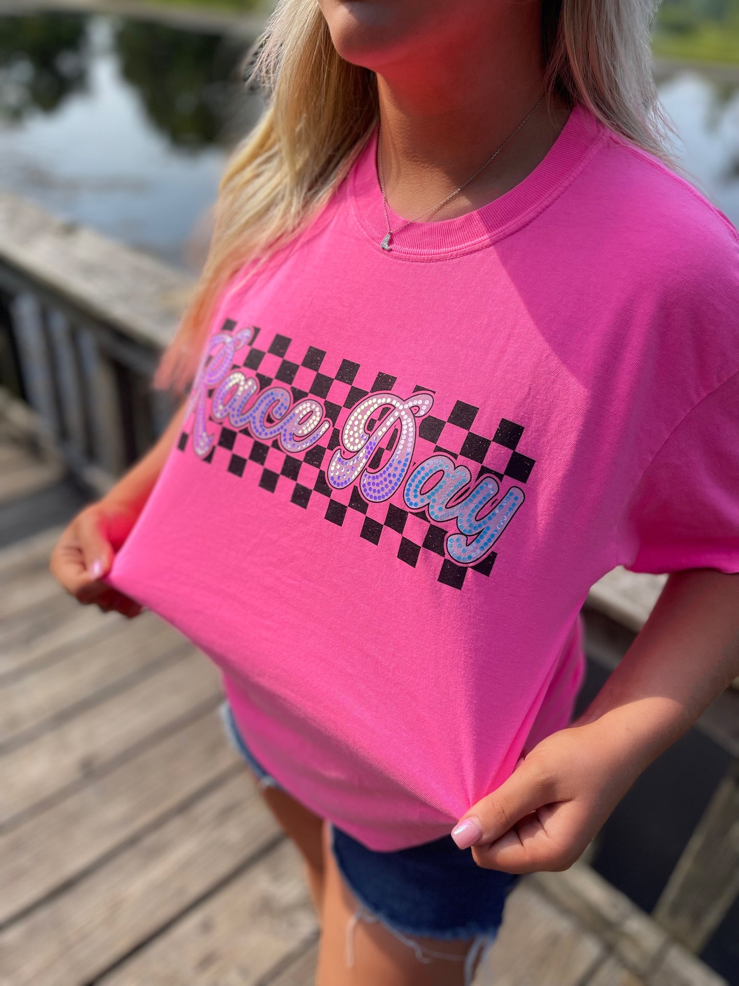 RACEDAY spangle comfort color tees