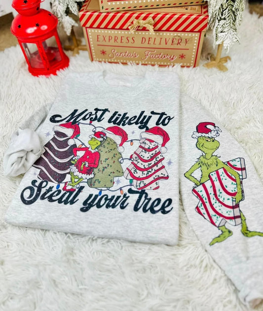 Stealing your Tree crewneck sweatshirt