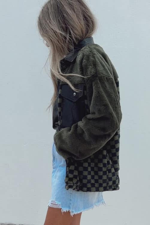 Sherpa/leather jacket