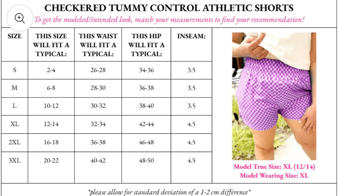 Checkered Tummy Control Shorts