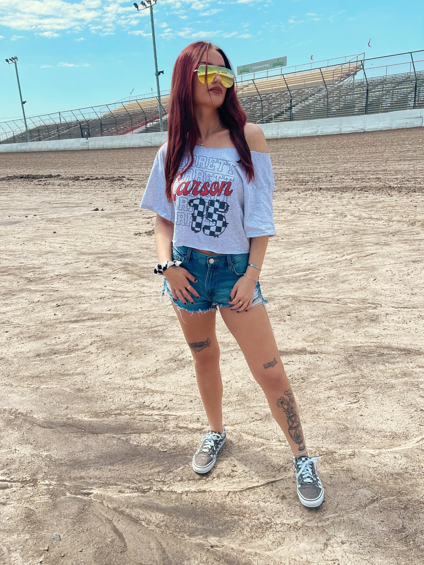Cropped custom driver tee