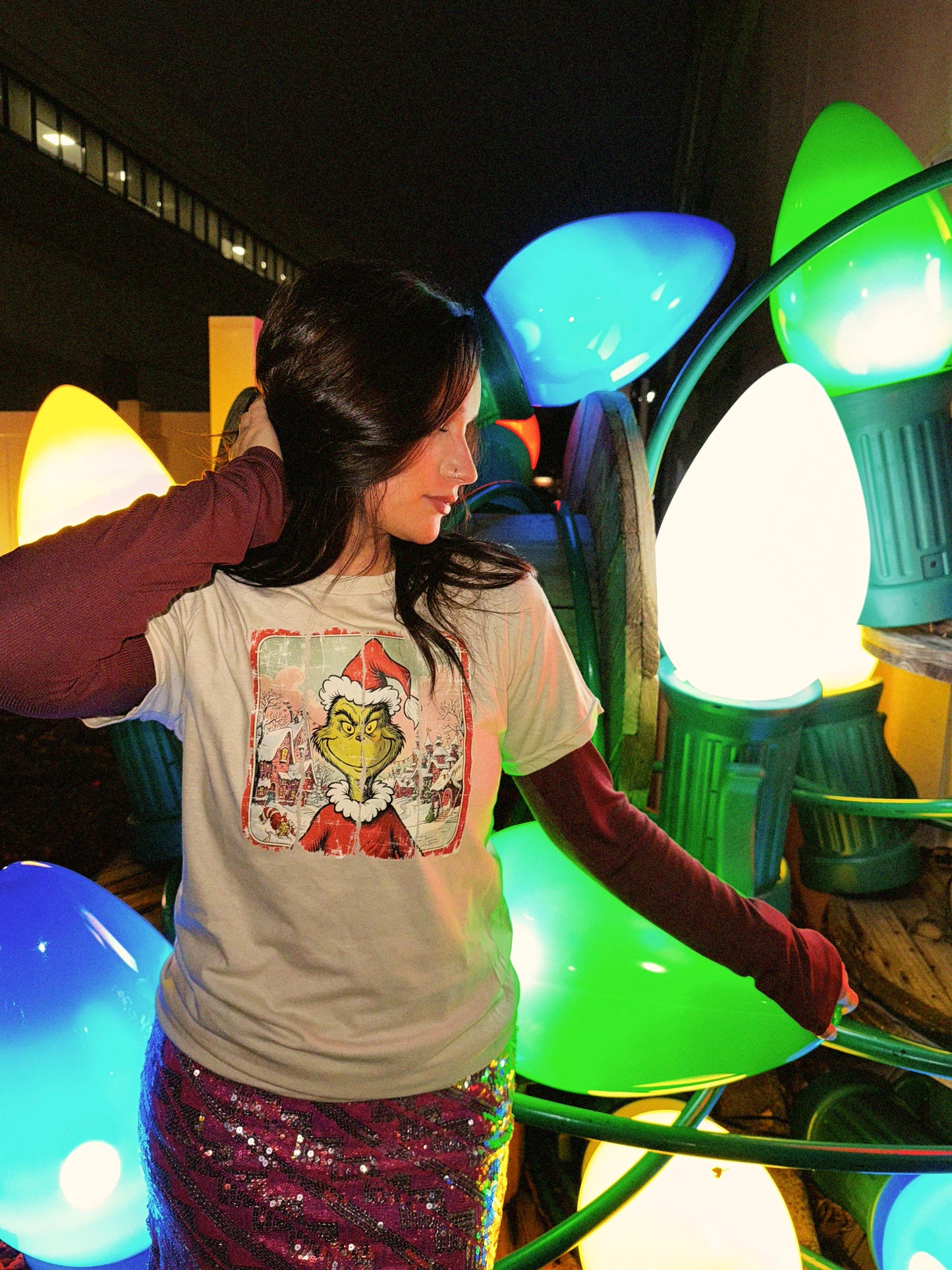 Vintage Christmas green guy tee