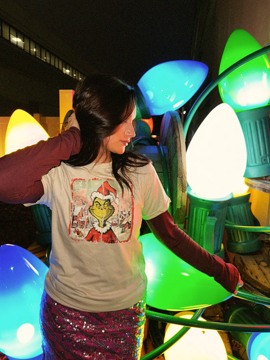 Vintage Christmas green guy tee