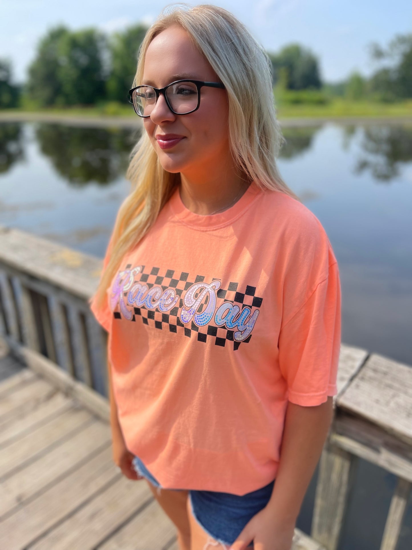 RACEDAY spangle comfort color tees