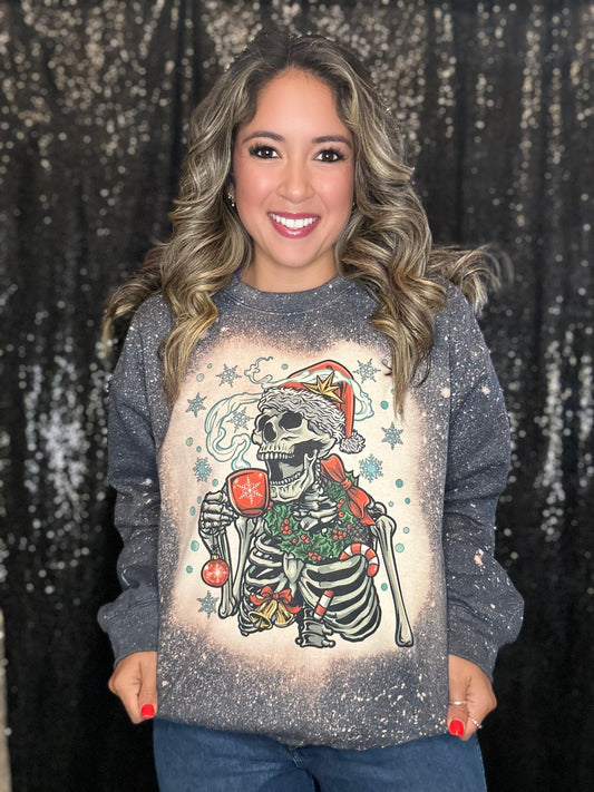Coffee skeleton Christmas sweatshirt